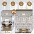 thumbnail image 5 of Farmhouse Grey Window Privacy Film, Vintage Flower Leaf Botanical Plant Static Cling UV Sun Blocking Heat Control Window Tint Day and Night, Non-Adhesive One Way Windows Privacy Cover 17.7''x78.7'', 5 of 7