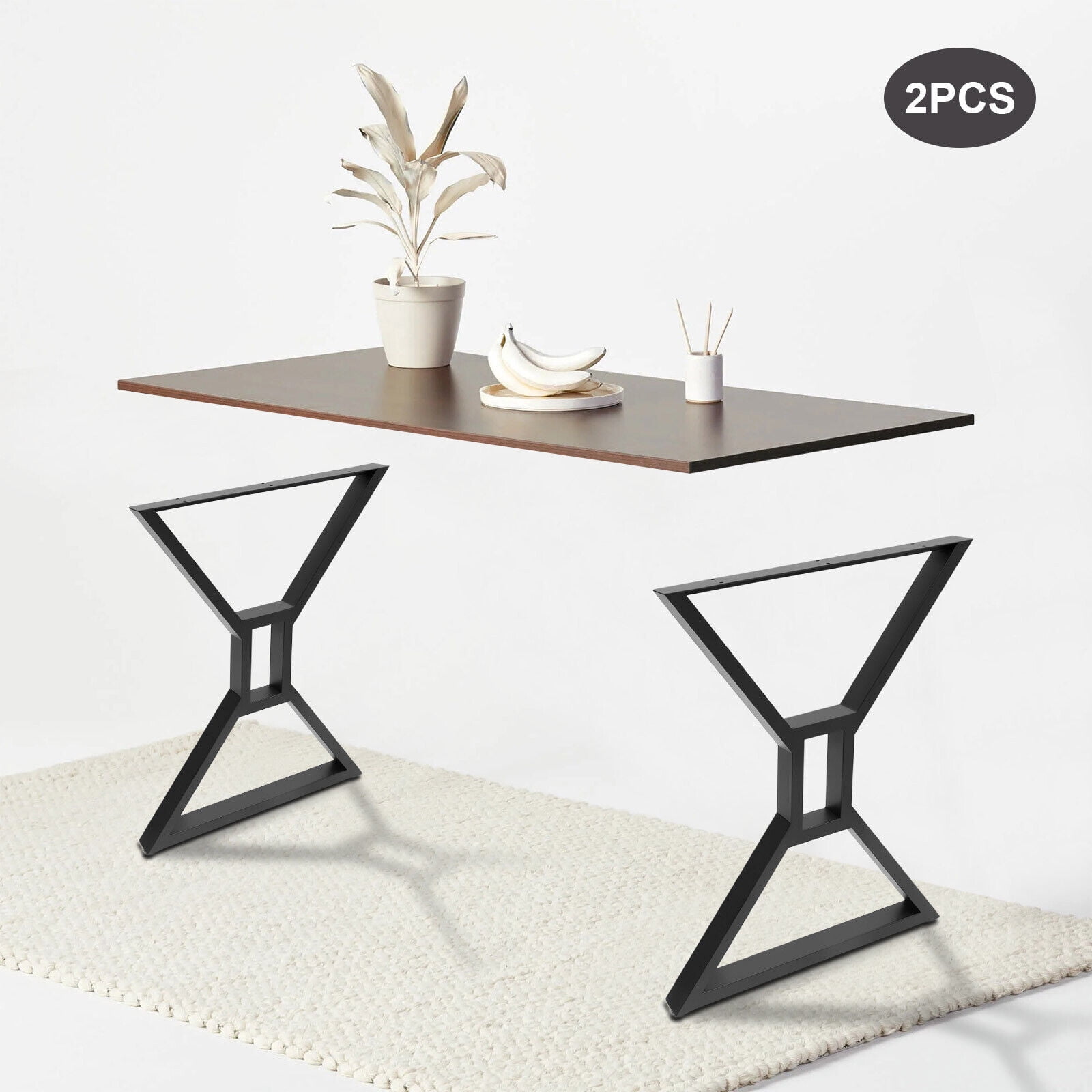 Miumaeov 2PCS Metal Table Legs H28" Industrial Desk Legs Heavy Duty DIY