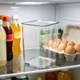 thumbnail image 4 of Linnome Refrigerator Side Door Transparent Food Storage Box Fruit Veggie Egg Classification Organizer Fridge Side Shelf Stackable Clear Container, 4 of 6