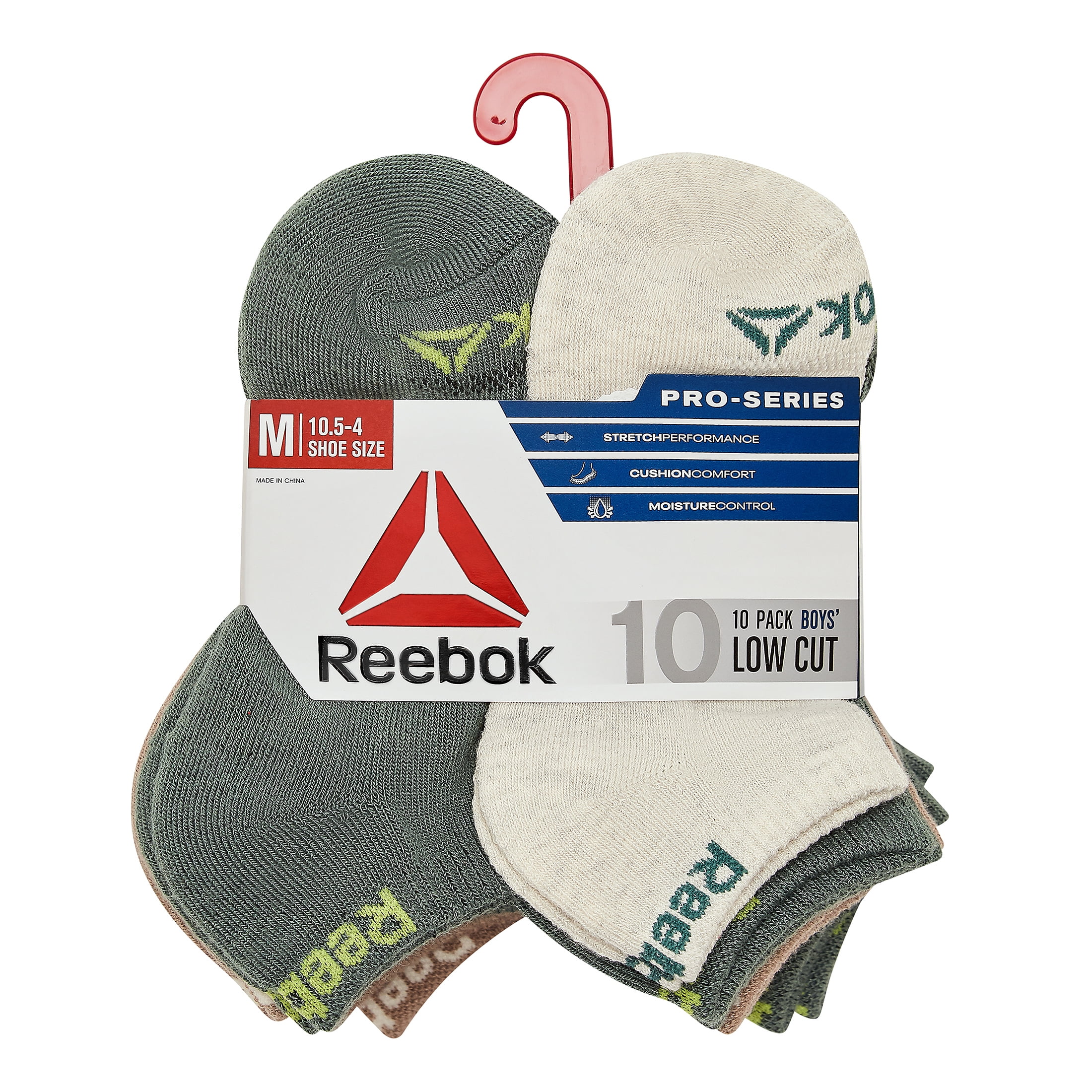 Reebok Boys Socks Pro-Series Low Cut Kids Socks,10-Pack