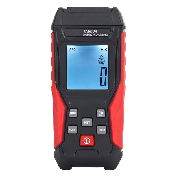 Tacómetro digital TA500A con válvula bloqueable, medidor de RPM portátil sin contacto de 3 a 100 000 RPM