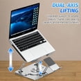 thumbnail image 5 of ASKITO Cooling Laptop Stand, 2-in-1 Phone/Laptop Stand for 10"-17'' Notebook, 360° Rotatable Height Adjustable & Foldable Protable, Silver, 5 of 7
