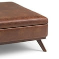 thumbnail image 5 of SIMPLIHOME Owen 36 inch Wide Square Coffee Table Lift Top Storage Ottoman, Cocktail Footrest Stool in Upholstered Distressed Saddle Brown Faux Air Leather, Mid Century Modern, Living Room, 5 of 5