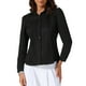 thumbnail image 1 of CAMISA DE TRABAJO CHIC PARA MUJER INSPIRADA, CON RAYAS, CUELLO DE ENCAGE, BOTONES, MANGA LARGA, BLUSA DE OFICINA XL NEGRA, 1 of 6