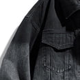thumbnail image 4 of Men's Denim Jackets Solid Color Lapel Button Down Retro Loose Casual Jeans Jackets Trucker Coat, 4 of 6