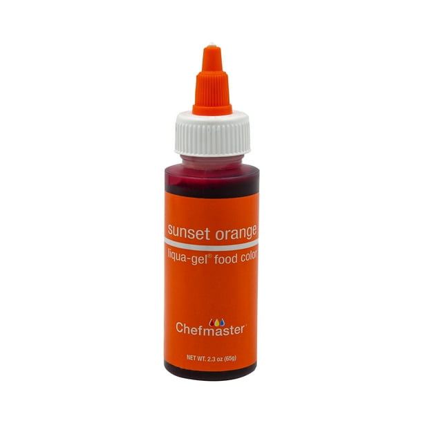 Chefmaster by US Cake Supply 2.3oz Sunset Orange Liqua-Gel Cake Food
