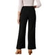 thumbnail image 3 of Pantalones de pana para mujer INSPIRE CHIC 2025, casuales, de cintura alta, con un botón, elásticos, sueltos y de pierna ancha con bolsillos, M, negro, 3 of 6