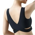 thumbnail image 3 of Women Bra Pullover Bra Feature V-Neck Bralette Bra Style W-788 Black XXL, 3 of 4