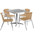 thumbnail image 1 of Bowery Hill Ensemble de Salle à Manger de Patio Carré 5 Pcs en Aluminium et Beige, 1 of 4