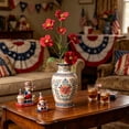 thumbnail image 4 of 2 Pack Independence Day Artificial Flowers 31.5 Inch Tall 6 Blooms Each Butterfly Flowers, Red White Blue Faux Floral Arrangement for Memorial Day Party Table Centerpiece Indoor Outdoor Decor, 4 of 6
