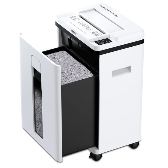 QUIETLEMON Heavy Duty Micro Cut Paper Shredder for Home Office, 200-Sheet Auto Feed & 7-Sheet Manual Shredding, P-5 Security, 5.8-Gal Bin, Shreds Paper, Credit Cards, Staples & Clips