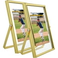 thumbnail image 1 of Gold Floating Frame &#x Vertical Set For Picture x x x Tabletop Shelf Photo Frame Classy For Wedding Birthday Anniversary Home or Office Decor, 1 of 9