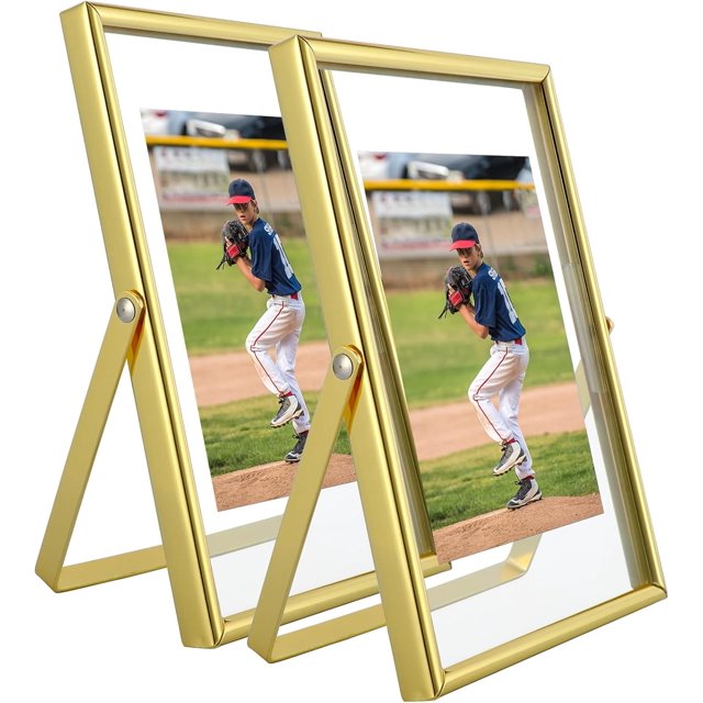 Gold Floating Frame &#;x Vertical Set For Picture x x x Tabletop Shelf Photo Frame Classy For Wedding Birthday Anniversary Home or Office Decor
