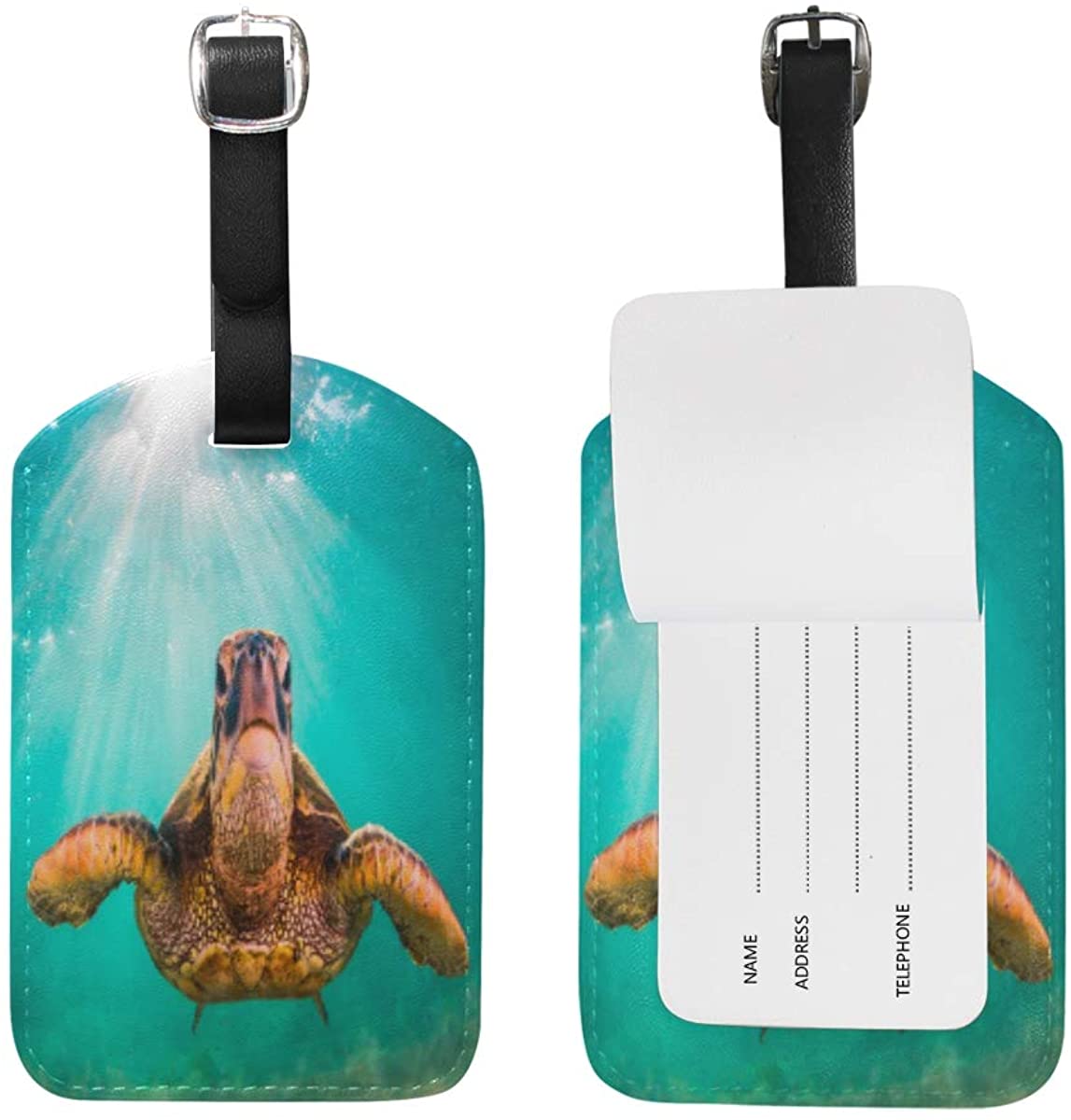 Hawaiian Green Sea Turtle Luggage Tags Travel Bag Tag Suitcase 1 Piece ...