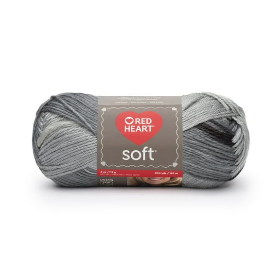 Red Heart® Soft™ #4 Worsted (Medium) Acrylic Yarn, Grayscale 5oz/141g 256 Yards