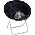 thumbnail image 1 of JJUN Folding Saucer Chair, Adults Kids Portable Faux Fur Round Chair for Living Room Dorm Room Apartment, Black, 1 of 9