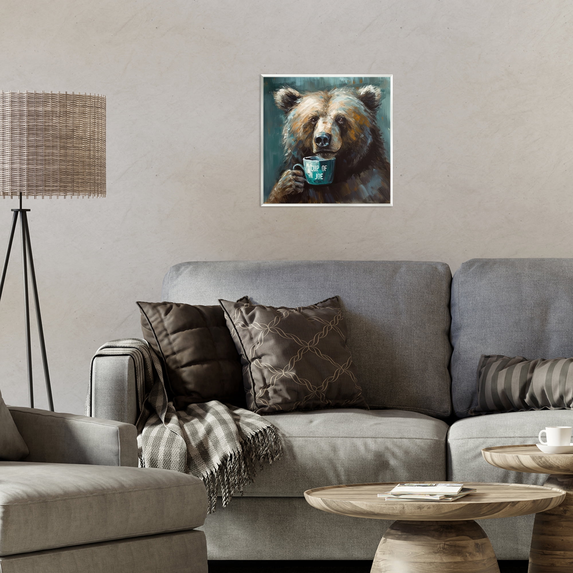 Stupell Industries Bear with Cup Of Joe Wall Plaque Art, design by Tina LeCour