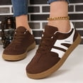thumbnail image 2 of LTTVQM Women's Fashion Sneakers Trendy Classic Comfortable Lace-up Shoes-Gum Sole Platform Shoes Casual Retro Non Slip Tennis Work Sneakers Brown 41(US-8.5), 2 of 5