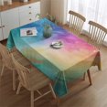 thumbnail image 2 of Colorful Wave Pattern Rectangle Tablecloth 60"x84",Waterproof Polyester Rectangle Table Cloth, Wipeable Spillproof Polyester Tablecloth for Dining, Camping, Indoor and Outdoor, 2 of 5
