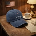thumbnail image 5 of Trgacdwlo USA 250th Anniversary Celebration Hat Unisex Adjustable Embroidered Patriotic Hat USA Flag Distressed Retro Baseball Caps Blue, 5 of 6
