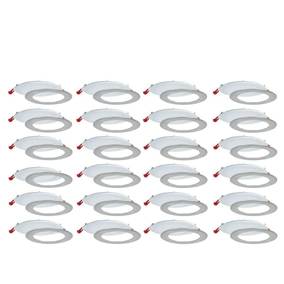 Nadair, 6” LED Recessed Ultra Slim Lights, 24-pack, IC rated, Dimmable, 15W=90W, 1125 Lumens, 3 Built-in color temperature, 3000K,4000K,5000K, Large Junction box, Quick Connect System, White finish, B