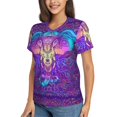 thumbnail image 5 of Yiaed Elephant in Tribal Style Print Women's T Shirt V-Neck Short Sleeve Shirt Casual Breathable Tee Summer Tops-XX-Large, 5 of 5