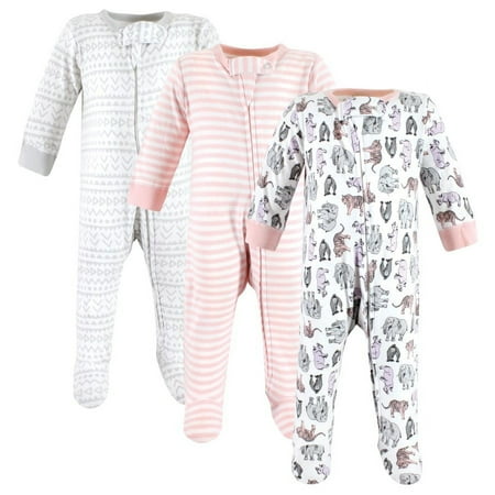 

Touched by Nature Infant Girl Organic Cotton Sleep and Play Girl Endangered Safari 6-9 Months