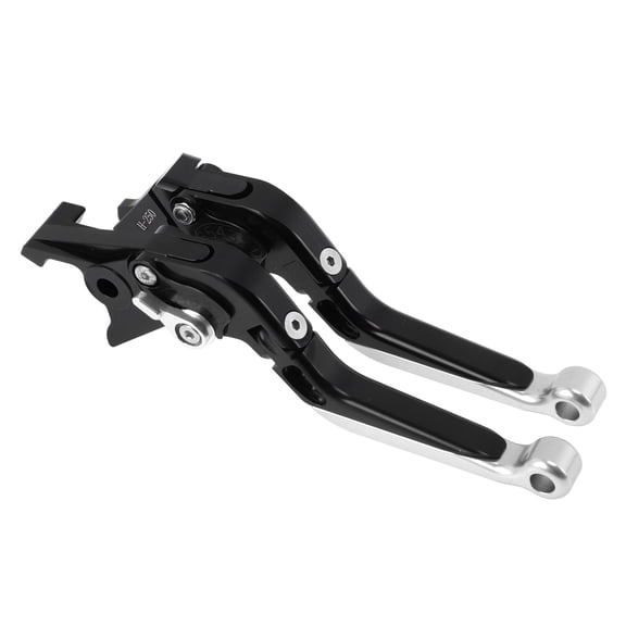 Unique Bargains Short Long Brake Clutch Levers for Honda Rebel/CMX 500/300 Adjustable Motorcycle Handlebar Brake Lever Aluminum Alloy Black Handle Silver Tone End