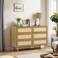 thumbnail image 2 of LAZZO 6 Drawer Dresser Rattan, Brown, 2 of 6