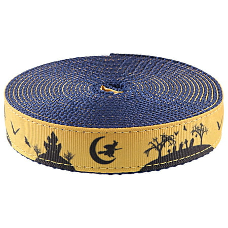 Country Brook Design® 1 Inch Halloween Night on Navy Blue Nylon Webbing Closeout, 5 Yards