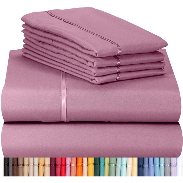 6 Piece Premium Bamboo Sheet Set, Deep Pockets, 35+ Colors, 2200 Count