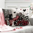 thumbnail image 3 of Valentine''s Day Pillow Covers 20x20 Inch Set of 4 Red Black Heart Decor Throw Pillow Covers Happy Valentine Decorative Throw Pillows Valentines Day Decor for Home Sofa 166, 3 of 6