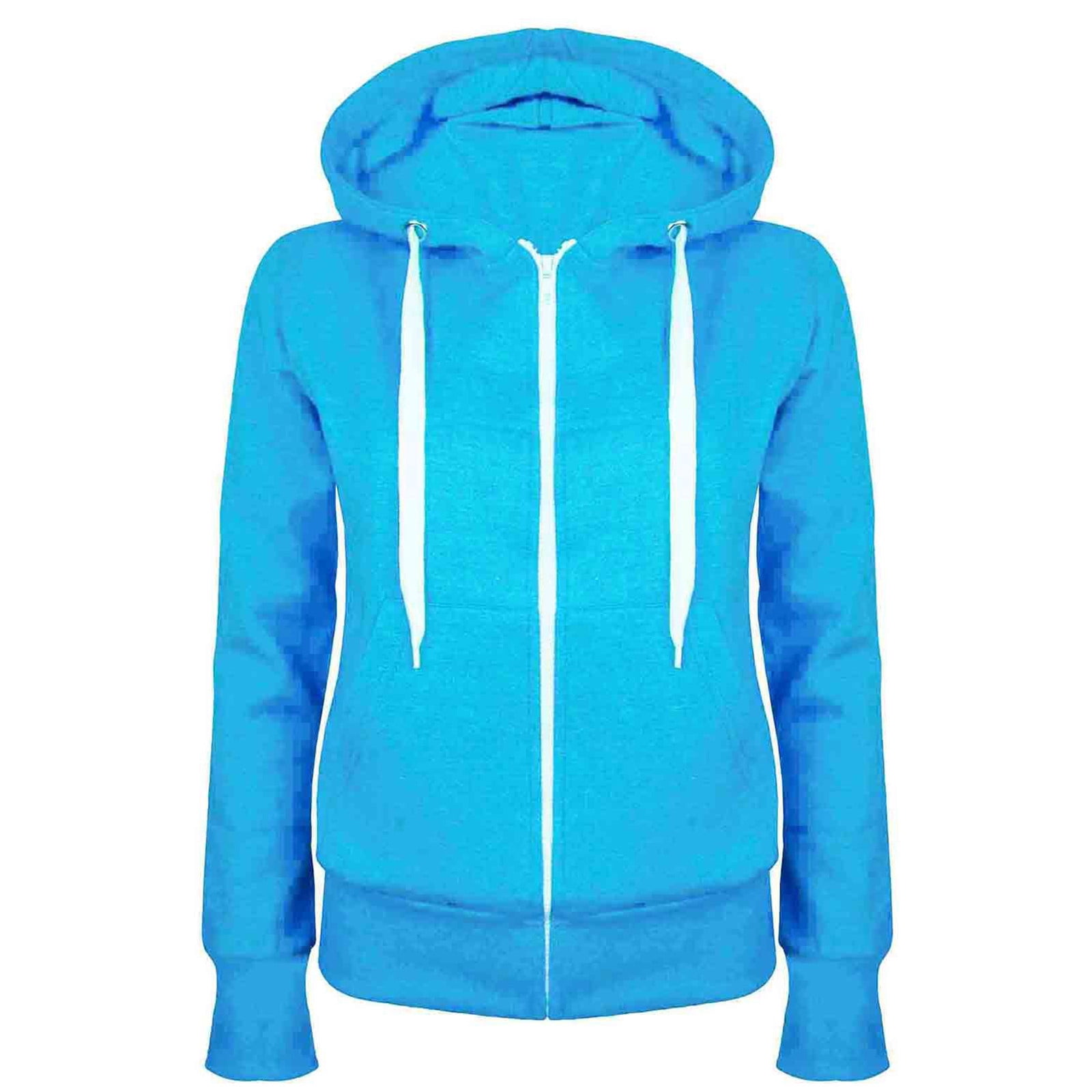 UPPADA Womens 2 Piece Sweatsuits Drawstring Hoodies and Sweatpants Dressy 2 Piece Set Tracksuit Trendy Fall Spring Long Sleeve Zip Up Sweatshirt and Jogger Outfit Light Blue,S
