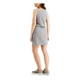 thumbnail image 2 of IDEOLOGY Womens Gray Stretch Pocketed Tie Drawstring Waist Heather Sleeveless Scoop Neck Above The Knee Blouson Dress S, 2 of 3