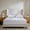 California King + Cream White Chenille, variant on Harper Tall Headboard Upholstered Bed / 54" High Headboard / Elegant Simplicity / No Box Spring Needed / Easy Assembly / California King / Textured Ivory Canvas