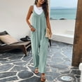 thumbnail image 5 of Xmarks Womens Casual Sleeveless V Neck Jumpsuits Spaghetti Strap Loose Romper Loose Long Wide Leg Pants with Pockets, 5 of 7