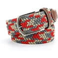 thumbnail image 4 of Elastic Belts for Men, Braided Belt, Canvas Woven Elastic Stretch Belts for Men/Junior, Red on Gray, 4 of 7