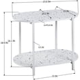thumbnail image 2 of Highsound 2 Tier End Table with Storage Shelves, Nightstands for Small Spaces for Snack, Sofa Couch Side Coffee Table for Living Room, Bedroom, Hall, Easy Assembly, White, 2 of 7