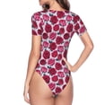 thumbnail image 4 of Naloa Rose Flowers Women's Short-Sleeved Onesie, One-Piece Swimsuit for Parties, dates, clubs - Medium, 4 of 9