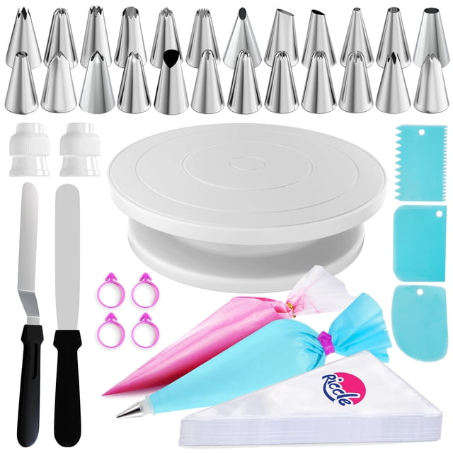 Kit de decoración de tartas Riccle, 88 unidades, con tocadiscos y bolsas