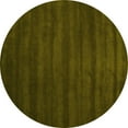 thumbnail image 1 of Ahgly Company Machine Washable Indoor Round Abstract Yellow Contemporary Area Rugs, 8' Round, 1 of 4