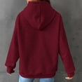 thumbnail image 4 of Kaprioy Womens Hoodies Casual Long Sleeve Drawstring Waffle Pullover Tops Loose Hooded Sweatshirt with Pocket Red, M, 4 of 7