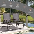 thumbnail image 3 of SUGIFT Set of 2 Patio Folding Sling Back Camping Deck Chairs,Gray, 3 of 10