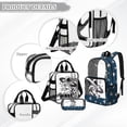 thumbnail image 3 of Kuiaobaty Astronaut Print Clear Backpack Set for Boys Soccer Ball Print Backpack and Lunch Bag Set with Cup Holder Lightweight Clear Bookbag and Pencil Case for School, 3 of 5