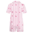 thumbnail image 6 of Enjoytime Cute Pajama Sets for Women Print Comfy 2 Piece Sleepwear Short Sleeve Button Down Shirts with Shorts Loungewear Set, 6 of 7