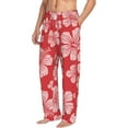 thumbnail image 2 of Daiia Red Hibiscus Flower Men's Sleep Pant with Pockets and Drawstring,Pajama Pants-Small, 2 of 9