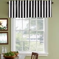 thumbnail image 4 of Black Striped Valances for Windows, Decorative Rod Pocket Window Valance Curtains, Modern Farmhouse Black White Stripes Short Curtain Drapes for Kitchen/Bathroom/Living Room, 2 Panels, 60" W x 18" L, 4 of 8