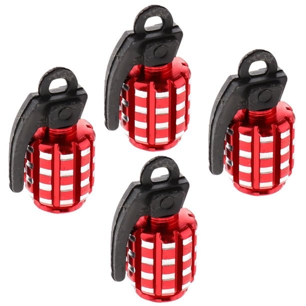 Tapas De Válvula De Vástago De Neumático De Motocicleta Para Automóvil De 4 Piezas Cubierta A Prueba De Polvo 30x13x15mm rojo shamjiam Tapas de la válvula del vástago del neumático