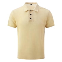 Green Shirt Men Shirt Golf Shirt Dry Fit Mens Polo Shirts Short Sleeve Performance Golf Polos Beige L