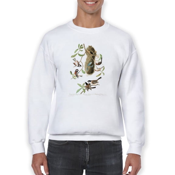 Black-Capt Titmouse Sweatshirt Men -John James Audubon Designs, Male Small